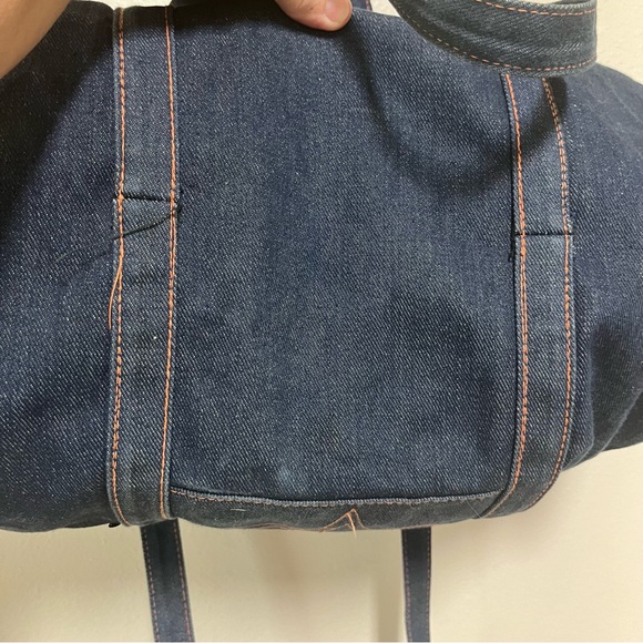Denim Duffle Bag Vintage Made in Hong Kong - Picture 6 of 9